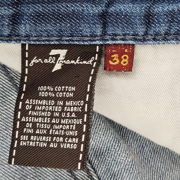 7 For All Mankind Standard Jeans Men's 38x34 Med Wash Button Fly Relaxed EUC - Picture 16 of 16